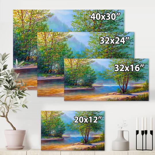 Designart - Green Trees By The Riverside